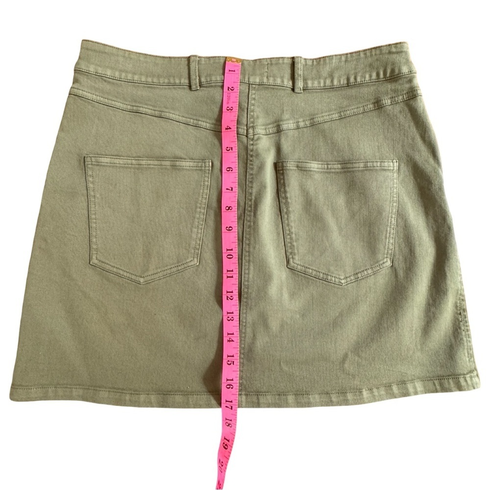 PILCRO Denim Mini Skirt in Olive Green - Picture 9 of 13